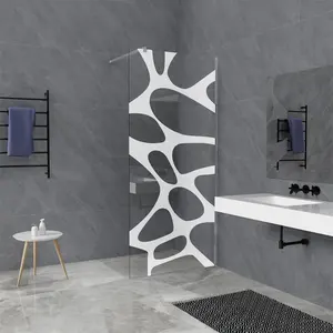 Fabbrica diretta SUS regolabile portatile in alluminio nero Wetroom Walk in schermo doccia
