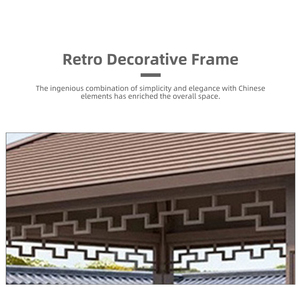 Pergola orientale en métal de style chinois, imitation bois et bambou, pour jardin, patio ou cour. - Product Image 6