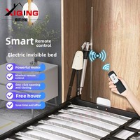 Cama de pared Murphy eléctrica de 2m con control remoto plegable e invisible para espacios pequeños con hardware para habitaciones pequeñas