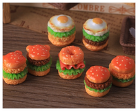 Hamburger miniature réaliste en résine, jouets pour enfants, articles de restauration rapide, jeux de simulation, accessoires pour maison de poupées, école maternelle