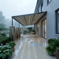 Pergola électrique télescopique en PVC OEM avec capteurs optionnels de vent et de pluie