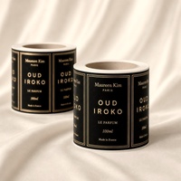 Étiquette autocollante pour flacon de parfum, impression personnalisée, dorure à chaud, noir mat, logo gaufré de luxe, vente en gros, adhésif imperméable