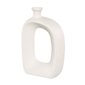 Florero <span class=keywords><strong>blanco</strong></span> de cerámica moderno para decoración del hogar, jarrón de flores secas hidropónicas, adornos de estilo europeo, arreglo de flores para sala de estar - Product Image 5