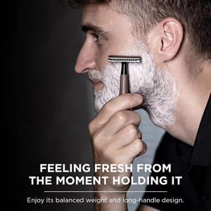 Maquinilla de afeitar para hombre y maquinilla de afeitar para depilación femenina, afeitadora dorada con soporte opcional de madera - Product Image 4