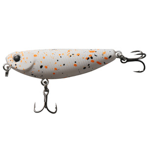 Minnow Lure Topwater Bait <b>Floating</b> Surface <b>Fishing</b> Lure For Bass Hard Bait With Treble Hooks White Orange Black Speckled Pattern - Product Image 1