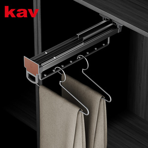 Top Mounted Sliding Aluminum Alloy Ceiling Mount Clothes Hanger <strong>Pull</strong>-out Detachable Design Space Saving <strong>Wardrobe</strong> Organizer <strong>Rail</strong> - Product Image 2
