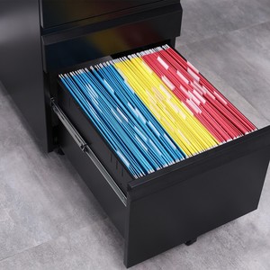 Mobile Pedestal Cabinet Rolling Pedestal Cabinet with 3 <b>Drawers</b> Under Office Desk Home Office Modern Slim <b>Filing</b> Mobile Cabinet - Product Image 3