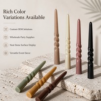 Bougies torsadées brun chocolat foncé, bougies en paraffine lisses et brillantes pour la décoration de table de dîner formel, Halloween, Noël
