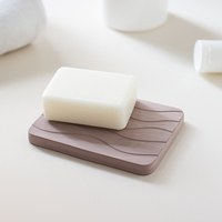 Porte-savon en diatomite naturelle en forme de vague, absorption rapide, antibactérien, pour lavabo de salle de bain