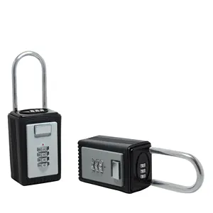 Black Portable Outdoor Combination Safe Key Lock Box Finger Print Zinc Alloy Smart Key Safe Box