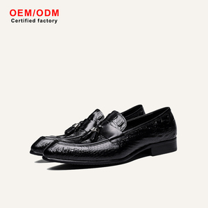 Zapatos Formales de Negocios Personalizados OEM, de Cuero Genuino con Estampados de Animales, con Punta en Pico, Mocasines Sin Cordones para Hombre, que Aumentan la Estatura - Product Image 2