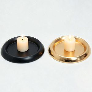 Plateau anti-gouttes pour bougies, porte-bougie en métal pour bougies piliers, pour intérieur/extérieur, <span class=keywords><strong>cheminée</strong></span>, décoration <span class=keywords><strong>de</strong></span> chambre et <span class=keywords><strong>de</strong></span> salon - Product Image 5