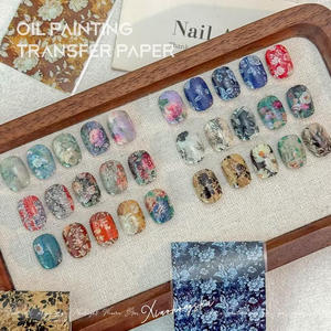 สติ๊กเกอร์ติดเล็บลายดอกไม้ น้ำหนักเบา กระดาษติดเล็บ DIY สำหรับตกแต่งเล็บมืออาชีพ สำหรับร้านทำเล็บ - Product Image 3