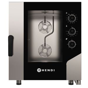 HENDI 400V/10400W Equipo de Cocina Comercial CONTROL Horno de Convección y Vapor 7x GN1/1 730x855x(H)850mm - Product Image 1