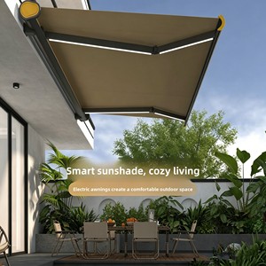 <span class=keywords><strong>Toldo</strong></span> Retráctil de Pared Hanrui, Moderno y de Lujo, con Control Remoto Eléctrico, de Aluminio y PVC, con Protección UV, Tipo Cassette Completo - Product Image 6