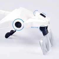LED Head Magnifier Hands Free Headband Magnifying Glasses Lenses with Led Lights Jeweler's Loupe Light Headband Tattoo Glass