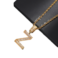 TZM6 Zircon Or New Rock Zircon Alphabet Anglais Pendentif Collier Bijoux De Mode En Laiton Zlaty Anglicka abeceda nahrdelnik Mosaz