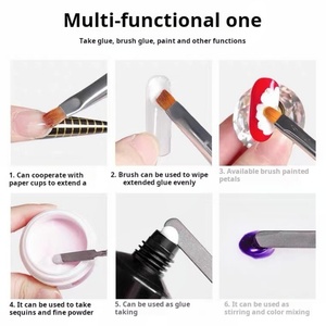 Hot Selling Double Head Nail <b>Brush</b> <b>Round</b> Head and UV Nail Gel Stick 2-in-1 Nail <b>Brush</b> with Cheap Price - Product Image 3