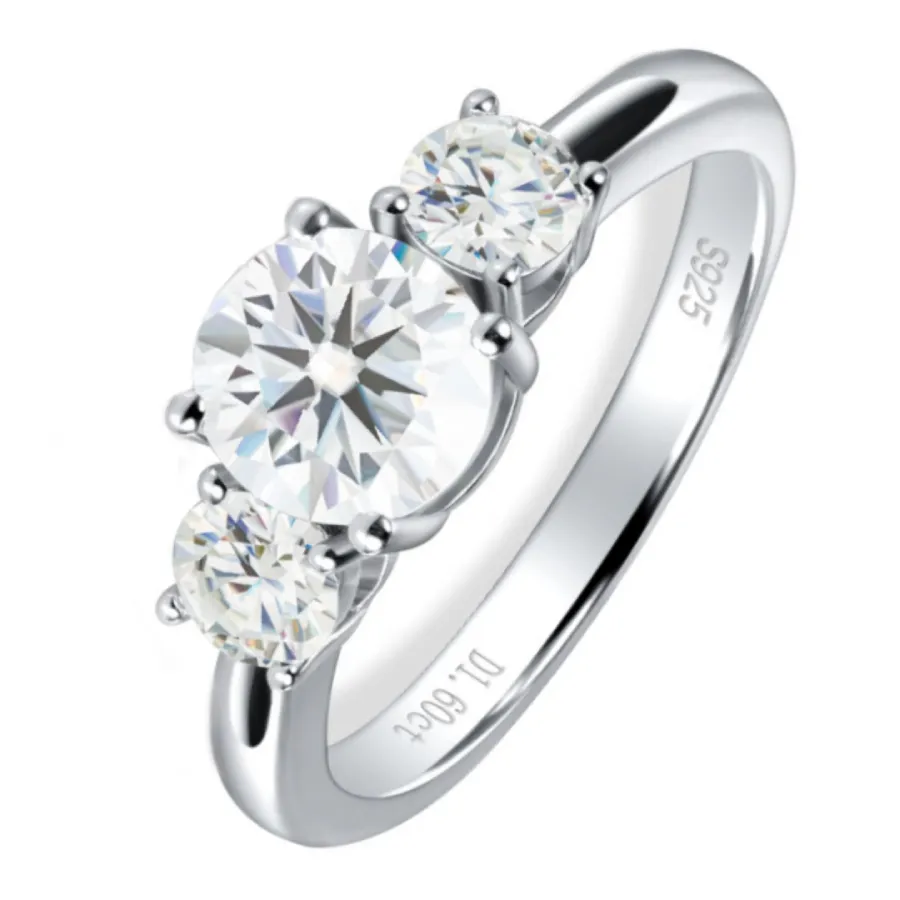 Модные ювелирные изделия D-цветное кольцо с муассанитом, женское 925 кольцо из 18-каратного золота, кольцо из стерлингового серебра с муассанитом, оптовая продажа