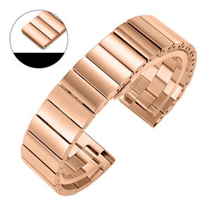 Bracelet en acier inoxydable de 20mm et 22mm avec boucle papillon solide pour Huawei GT23 <span class=keywords><strong>Samsung</strong></span> Garmin Bracelet de montre universel - Product Image 1