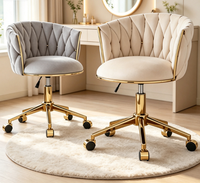 Fauteuil pivotant réglable avec structure en fer pour bureau, maison, hôtel, salon, chambre, manucure et loisirs