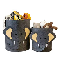 Offre Spéciale mignon Animal Design feutre panier de rangement pliable feutre jouet Cube de rangement pour les enfants