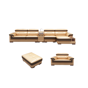 Sofa kulit serat mikro untuk ruang tamu, Sofa cerdas furnitur mewah terlaris Global bagian berbentuk U - Product Image 5