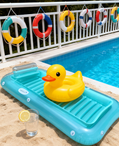 Estera flotante inflable duradera <span class=keywords><strong>para</strong></span> piscina con cuerdas fuertes <span class=keywords><strong>para</strong></span> diversión acuática familiar y actividades de fiesta en la piscina - Product Image 2