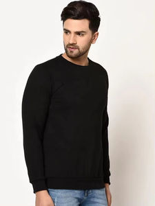 Camisetas de manga larga negras para hombre de alta calidad, cuello redondo, transpirables, económicas, 100% algodón. - Product Image 5