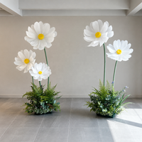 Grandes fleurs artificielles géantes en organza de soie, faites à la main, élégantes, vintage, pour mariages et événements, décorations sur pied
