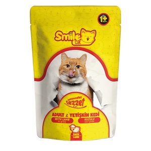 Bolsa individual para gatos adultos 100g Cordero en salsa Comida para mascotas - Product Image 1