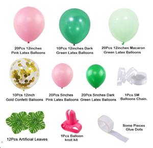 Feuille de palmier vert rose ballon chaîne bébé bienvenue fête mariage anniversaire hawaïen arc ballon - Product Image 6
