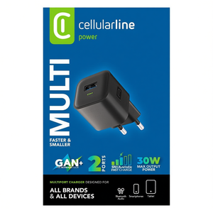 Chargeur USB Type-A, USB Type-C MULTI 30W GaN+ Noir ACHGANENTRY2PD30WK - Product Image 3