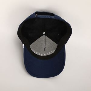 Casquette de baseball personnalisée en polyester bleu marine à 5 panneaux avec broderie 3D, performance sportive, en spandex, avec corde, pour homme - Product Image 6