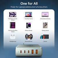 Chargeur GaN haute puissance 160W, 5 ports USB C PD, chargeur rapide, prise EU, chargeur multi-appareils pour ordinateur portable, smartphone, vente en gros