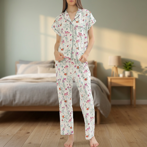 Women's Classic Elastic Waist 100% Cotton Animal/Floral Print <b>Pyjamas</b> Comfortable Sleepwear Bangladesh Factory - Product Image 2