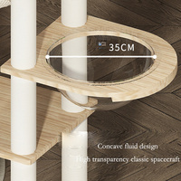 Arbre à chat multi-niveaux en bois au design floral moderne et luxueux, avec poteaux à gratter en sisal, gain de place, pour tous les chats, grand format