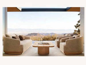 Juego de Muebles de Jardín de Madera de Teca Maciza Hechos a Mano, de Lujo y Únicos, Sofás de Jardín Marrones - Product Image 4