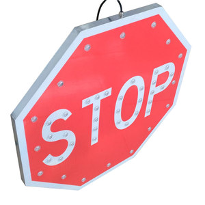 Segnale Stradale Solare Ottagonale STOP con Pannello Solare, Luce Lampeggiante di Avvertimento per Autostrada - Product Image 1