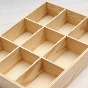 Caja de Almacenamiento de Madera con Múltiples Compartimentos, Organizador de Escritorio de 9 Rejillas, Organizador de Oficina de Madera Sólida, Forma Rectangular - Product Image 3