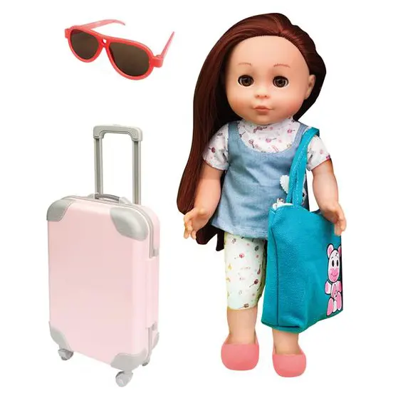 12 인치 사랑스러운 아기 장난감 패션 인형 미니 선글라스, 가방 세트