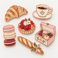 Broches personnalisées en émail pour boulangeries, cafés, pâtisseries, événements, cadeaux, promotions et collectionneurs