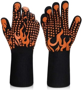2 Pcs Heat Resistant Oven Gloves - Baking Gloves Grill Gloves With