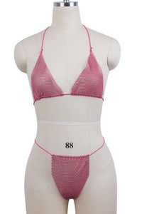 Femmes Brillant Sexy Résille Diamant Cristal Strass Bikini Maillot de Bain Bikinis Maillots de Bain Modèles <span class=keywords><strong>Lingerie</strong></span> Transparente Mode - Product Image 6