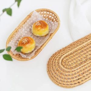 Cesta de almacenamiento de ratán de bambú ovalada Diseño tejido único para organización de cocina - Product Image 2