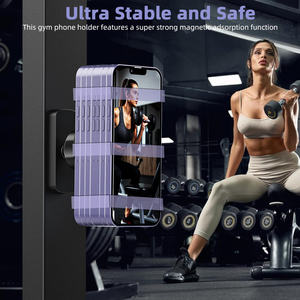 حامل هاتف محمول قابل للطي مزدوج الجوانب مغناطيسي بقوة شفط عالية 360 درجة °   حامل قابل للتعديل للصالة الرياضية والجولف والرحلات البحرية والثلاجة - Product Image 4