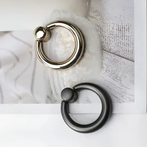 Простая ручка Zamak в форме кольца из цинкового сплава, подходит для кухонного шкафа, спальни, шкафы, все ящики