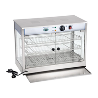 Grande vitrine chauffante électrique en acier inoxydable à 3 niveaux, certifiée CE, pour pizzas, poulet frit et autres plats chauds