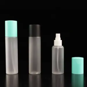 Matte 120ml Transparent Plastic PET Bottle Face Cream Bottle With Pump Spray For Cosmetic Packaging