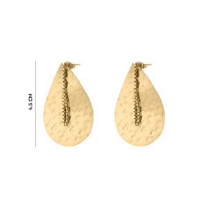 Pendientes colgantes de cadena en cascada, pendientes de lágrima de oro martillado con textura texturizada, joyería moderna llamativa para mujer - Product Image 6